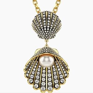 NOWT Idyllia Goldtone, Crystal & Imitation Pearl Shell Pendant Necklace